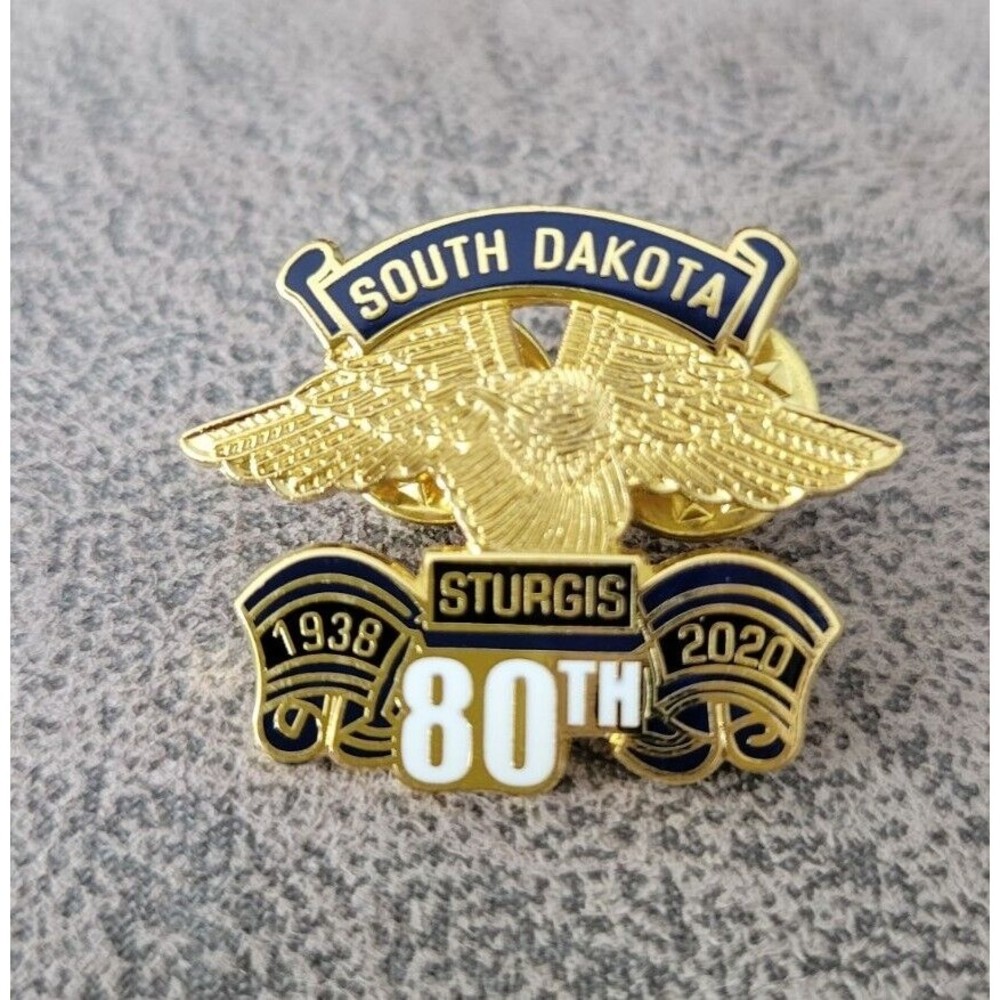 2020 Official Sturgis, SD 80th Harley D. MC Rally Eagle Wing Jacket Vest Pin